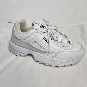 FILA‎ Disruptor II white chunky platform dad shoe high fashion sneaker 6/7.5